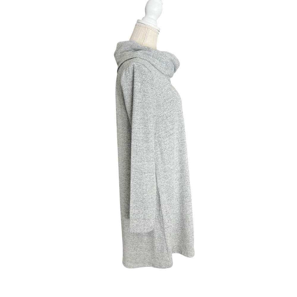 🌻NEW w/tag LOFT Heathered Gray Cowl Neck Super Soft Knit Shift Dress Size M - Picture 4 of 8
